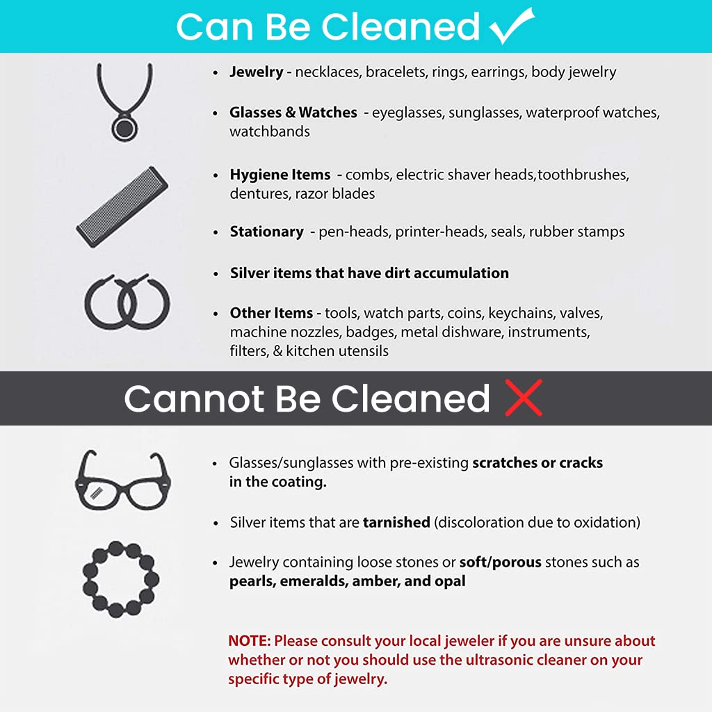 HASTHIP 42 kHZ Portable Professional Ultrasonic Mini Jewelry Cleaner with Stainless Steel 450ml Chamber for Cleaning Jewelry, Eyeglasses, Watches, Ring, Necklaces HASTHIP 42 kHZ Portable Professional Ultrasonic Mini Jewelry Cleaner with Stainless Steel 450ml Chamber for Cleaning Jewelry, Eyeglasses, Watches, Ring, Necklaces